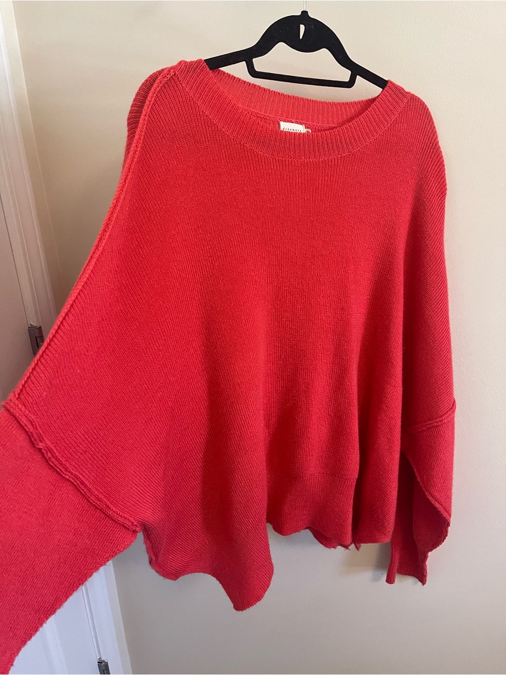Red Women's Oversized Crewneck Sweater